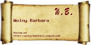 Wolny Barbara névjegykártya